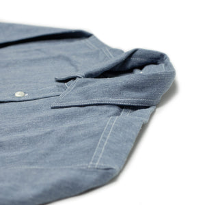 Crosscut Western shirt in cerulean handloom poly cotton khadi denim