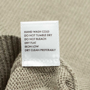 Knit polo shirt in tan cotton linen