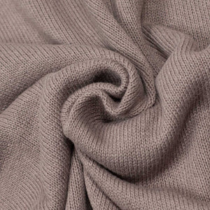 Knit tee shirt in mauve cotton linen