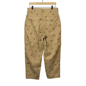 Bush trousers in printed duck beige poly corduroy