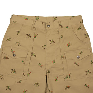 Bush trousers in printed duck beige poly corduroy