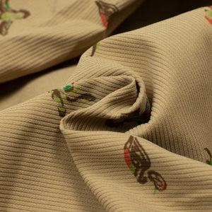 Adventure shirt in printed duck beige poly corduroy