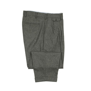 Two pleat trousers in grey flannel wool