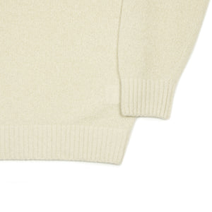 Crewneck sweater in ivory cashmere and silk