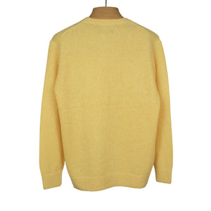 Crewneck sweater in limoncello cashmere and silk