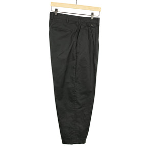 Two pleat trousers in black cotton twill