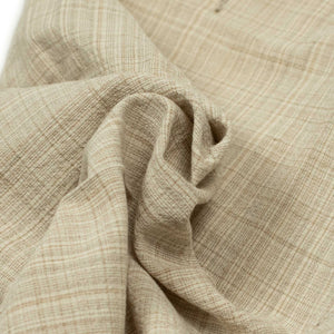 Pleated trousers in natural check cotton wool linen