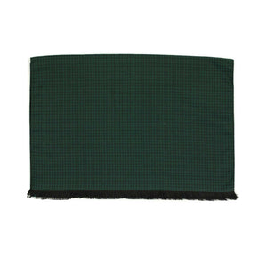 Tonal houndstooth scarf, dark green wool and silk
