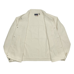 Type 1 trucker jacket in ecru cotton sashiko
