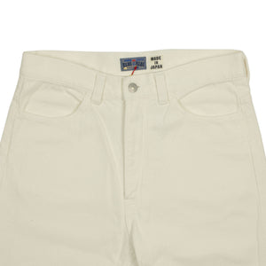 5-pocket trousers in ecru cotton sashiko