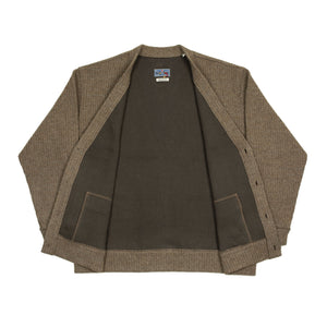 Relaxed cardigan in brown recycled wool cotton mix