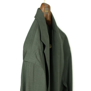 Cardigan jacket in dark sage wool, rayon and silk