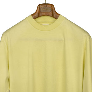 Crewneck t-shirt in smoke yellow cotton and silk jersey