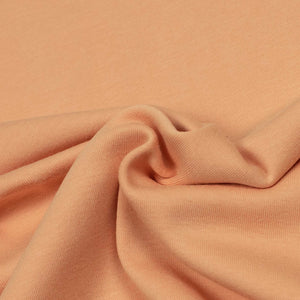 U-neck tank top in pale apricot cotton and silk jersey