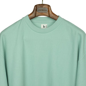 Rough and Smooth thermal crewneck in smoke mint cotton