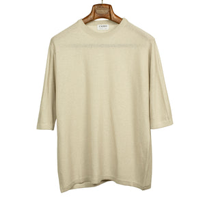 Feystongal knit tee in beige cotton
