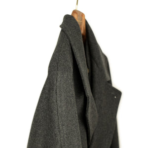 Grandad Coat in charcoal Italian melton wool