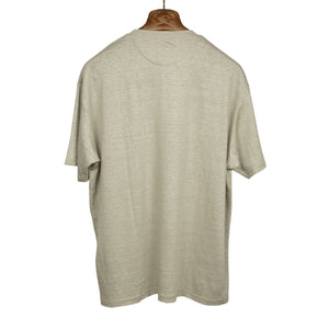 Relaxed pocket tee in oatmeal French linen jersey