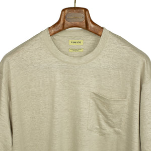 Relaxed pocket tee in oatmeal French linen jersey