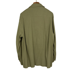 CPO shirt in light olive Italian linen and rayon