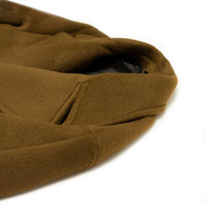 Aalbany double-breasted overcoat in olive brown mohair mix