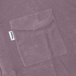 AAdeo short sleeve polo in mauve cotton mix terrycloth