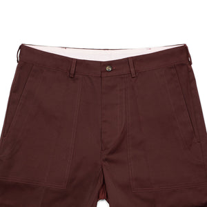 AArtemas fatigue trousers in burgundy cotton poly twill