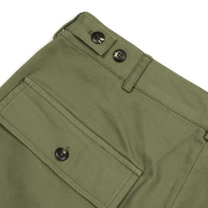 AArtemas fatigue trousers in olive green cotton canvas