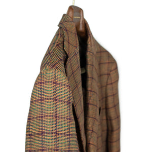 AAnzo unstructured sport coat in copper and rust plaid linen