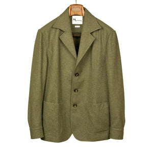 Aabigail jacket in moss green flannel wool mix