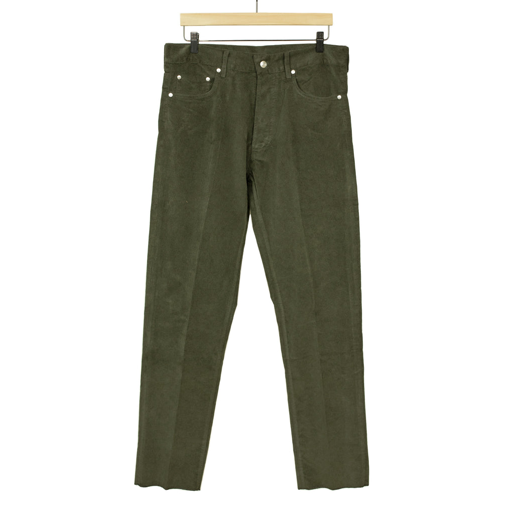 Doppiaa AAcero 5-pocket trousers in forest green fine wale cotton ...