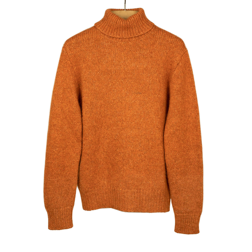 Doppiaa AAmintore wool turtleneck sweater in tangerine alpaca mix – No ...