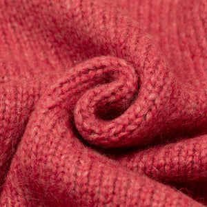 Aappio crewneck sweater in raspberry alpaca wool mix