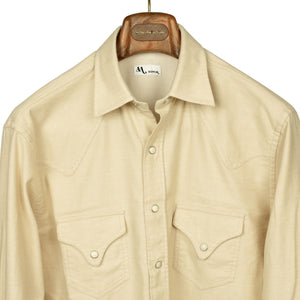 Aariosto western shirt is marzipan cotton twill flannel