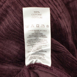 Aartemas fatigue trousers in burgundy irregular wale cotton corduroy