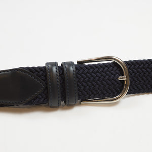 Navy "intreccio" elastic woven belt