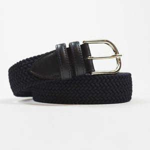 Navy "intreccio" elastic woven belt