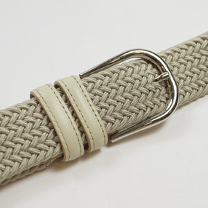Beige "intreccio" elastic woven belt