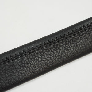 Black soft calf "tubo" tubular dress belt