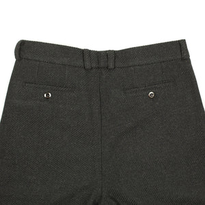 Double pleat trousers in charcoal wool twill