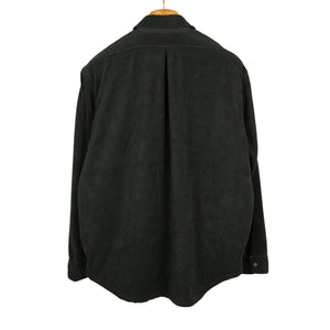 Fleece zip shirt jacket in black poly