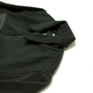 Fleece zip shirt jacket in black poly