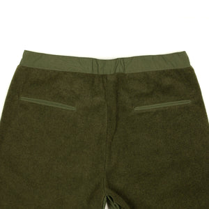Drawstring trousers in olive poly fleece
