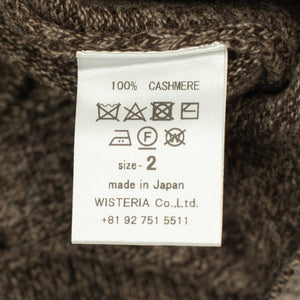 Fujito Crewneck sweater in brown melange cashmere – No Man Walks Alone