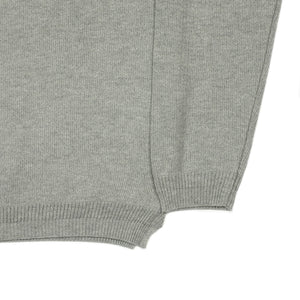 Long sleeve knit t-shirt in ash grey cotton
