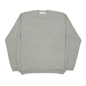 Long sleeve knit t-shirt in ash grey cotton