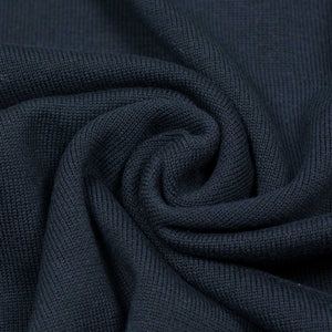 Turtleneck knit t-shirt in navy cotton