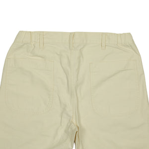 Drawstring fatigue trousers in off-white cotton sateen
