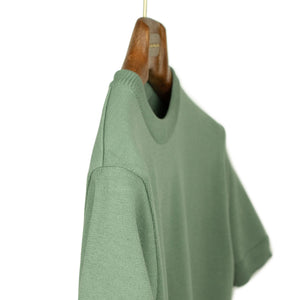 Short sleeve knit t-shirt in sea green cotton