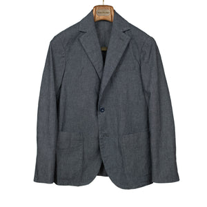 x N.O.UN single-breasted jacket in indigo blue chambray (separates)